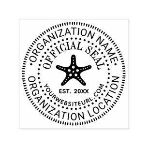 Sjöstjärna #1 Officiell Sigill Namn Plats URL Etab Självfärgande Stämpel