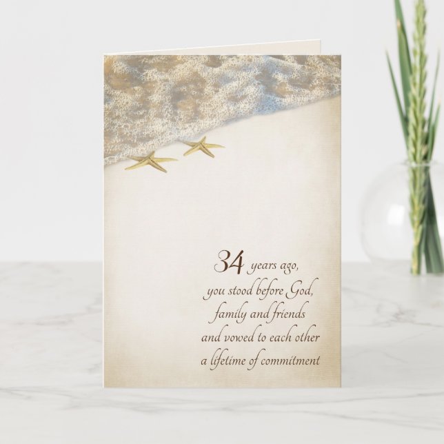 Sjöstjärna 34-årsjubileumskort kort (Framsida)