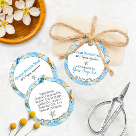 🌊 Sjöstjärna Akvarell Strandtematiserade Tvättsåp Gåvor Etiketter