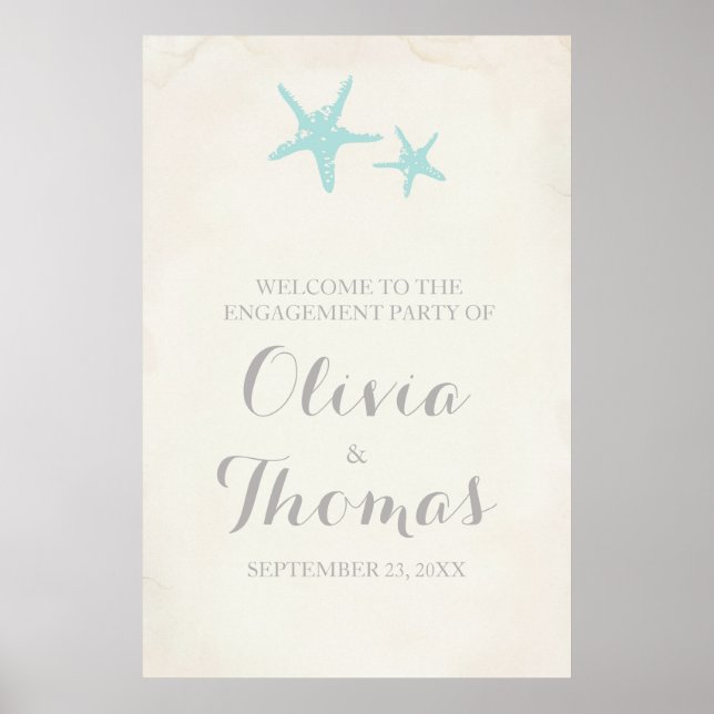 Sjöstjärna Bröllop Förlovningsfest Affisch (Framsidan)