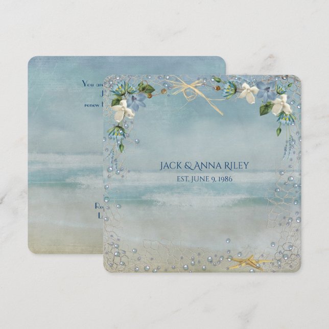 sjöstjärna bröllop Löfteförnyelse Inbjudningar (Fram/baksida)