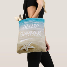 Sjöstjärna för strand för hejsommarsolsken tygkasse