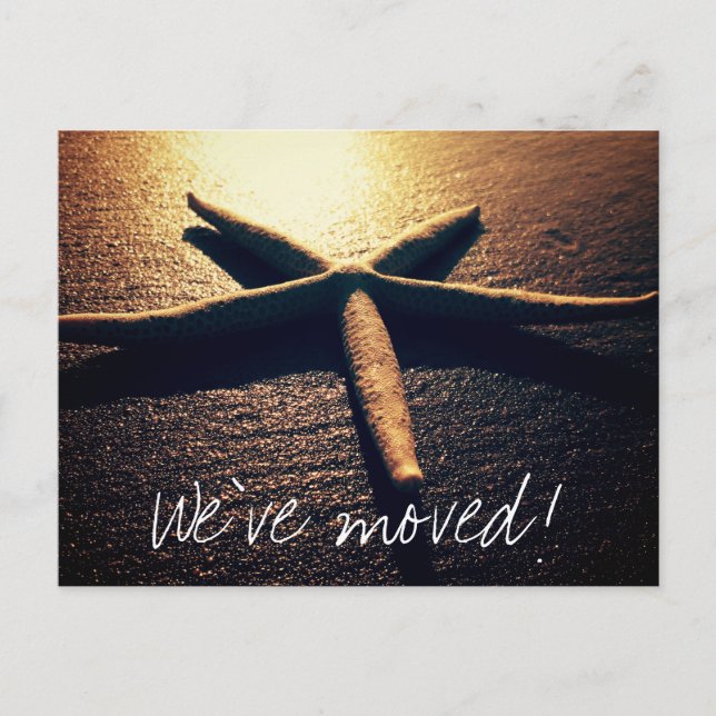 Sjöstjärna foto rörliga vykort för ny adress (Framsida)