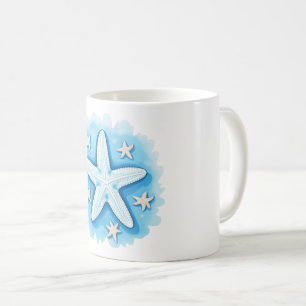 Sjöstjärna i blått kaffemugg