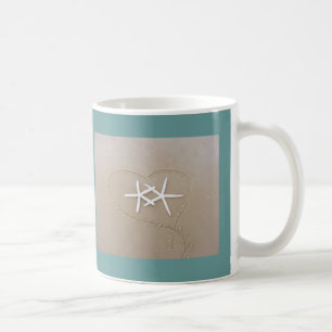 Sjöstjärna i hjärtakaffemugg kaffemugg