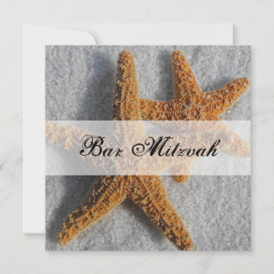 Sjöstjärna i Sand Strand Bar Mitzvah Inbjudningar