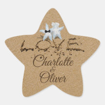 Sjöstjärna Kärlek i Sanden Typografi Klistermärken