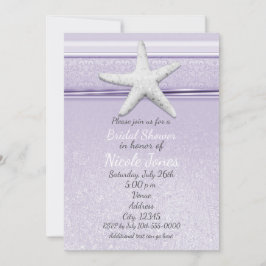 Sjöstjärna Lavendel Lila Eleganta Strandinbjudning Inbjudningar