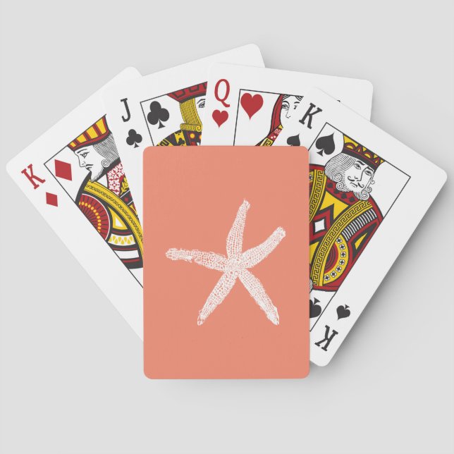 Sjöstjärna Lax Rosa Orange Mors Dag Present Casinokort (Baksidan)
