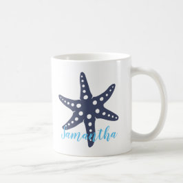 Sjöstjärna Midnatt Blå Namn Kaffemugg