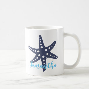 Sjöstjärna Midnatt Blå Namn Kaffemugg