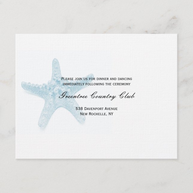 Sjöstjärna Mottagningskort - Blå Tilläggskort (Framsida)