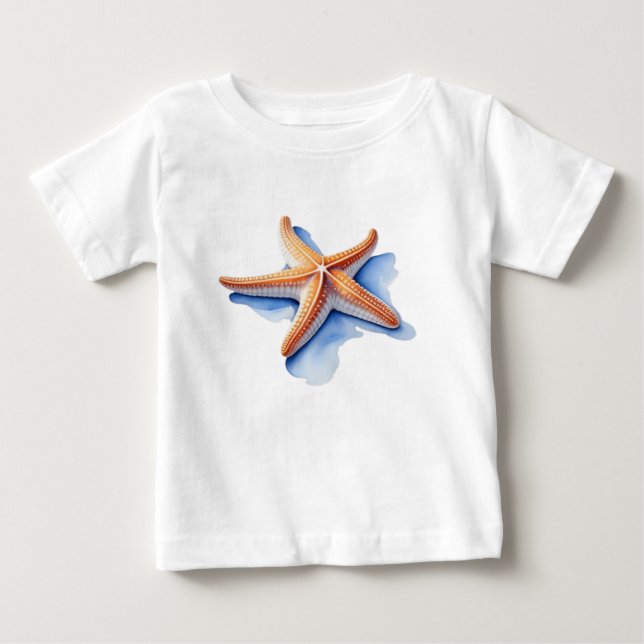 Sjöstjärna och blå silhuett t shirt (Framsida)