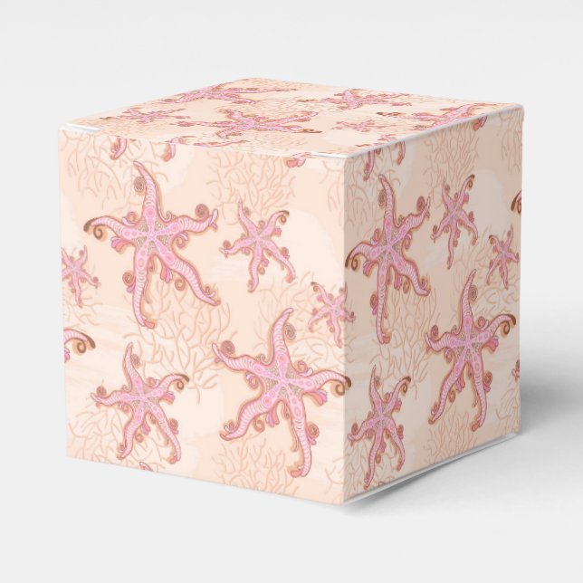 Sjöstjärna och korall Rosa Pastell Presentaskar (Framsidan Sidan)