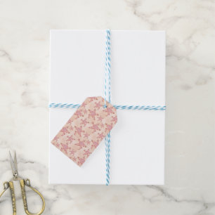 Sjöstjärna och korall Rosa Pastellmönster Presentetikett