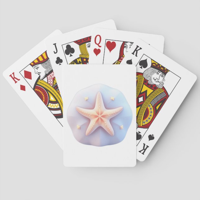 Sjöstjärna på en unikformad sten casinokort (Baksidan)