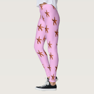 Sjöstjärna på rosor leggings