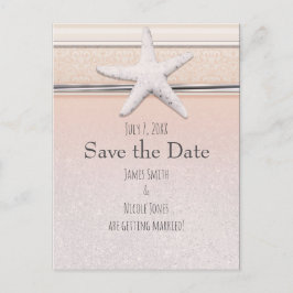 Sjöstjärna Persika & Crème Strand Bröllop Spara da Meddelande Vykort