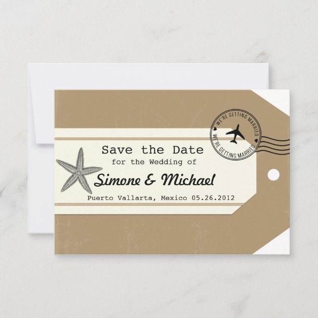 Sjöstjärna resatema Bagage Tag Spara datumet (Framsida)