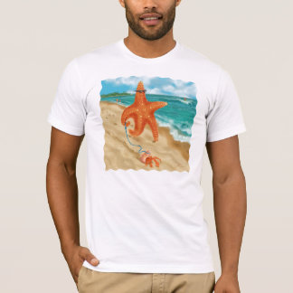 Sjöstjärna som går på stranden tee