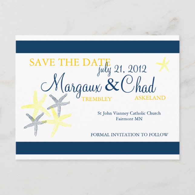 Sjöstjärna Spara datum vykort (Framsida)