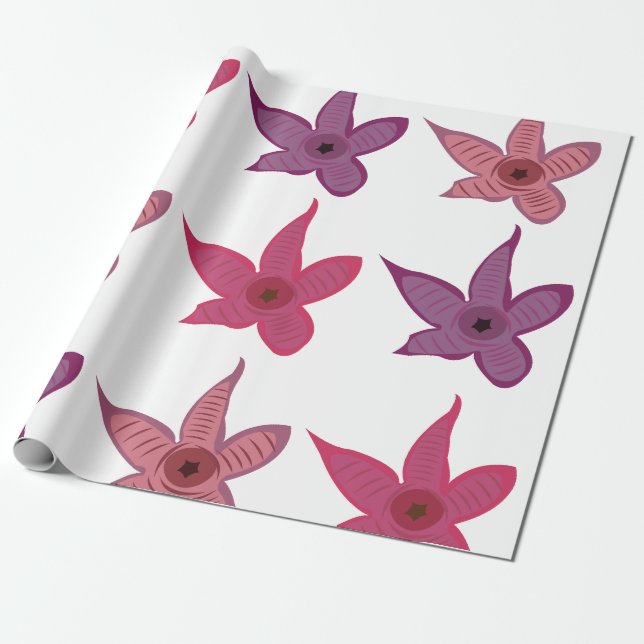 Sjöstjärna Stapelia Blomma Kaktus Presentpapper (Utrullad)