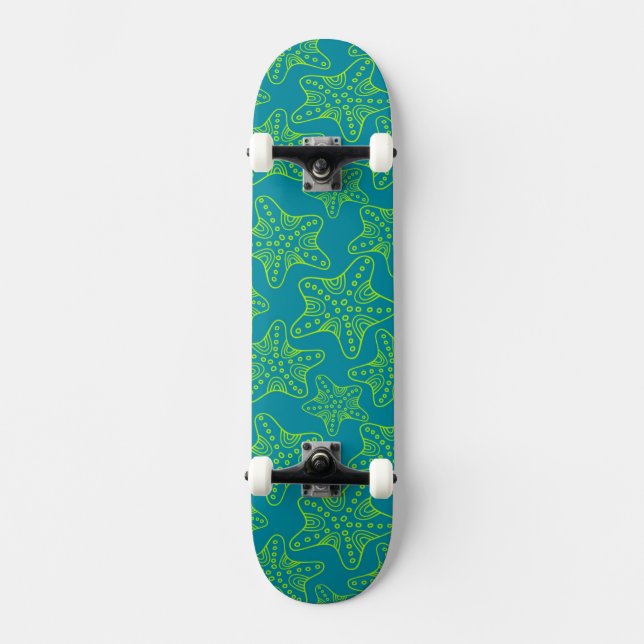 Sjöstjärnafolkmassamönster Old School Skateboard Bräda 18 Cm (Framsida)