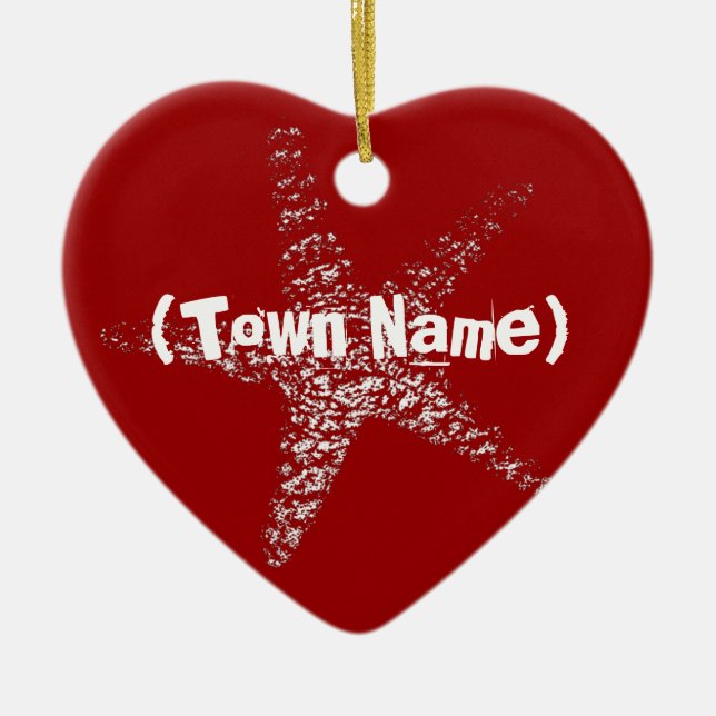 Sjöstjärnahjärtaprydnad (presentera din Town), Julgransprydnad Keramik (Framsidan)