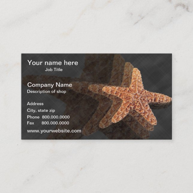 Sjöstjärnamallvisitkort Visitkort (Framsida)