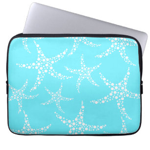 Sjöstjärnamönster i turkos och White. Laptop Sleeve