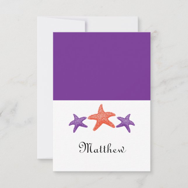 Sjöstjärnaplaceringkort Inbjudningar (Framsida)