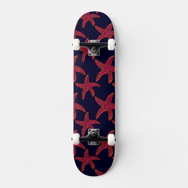 Sjöstjärnastilmönster Old School Skateboard Bräda 21,6 Cm (Framsida)