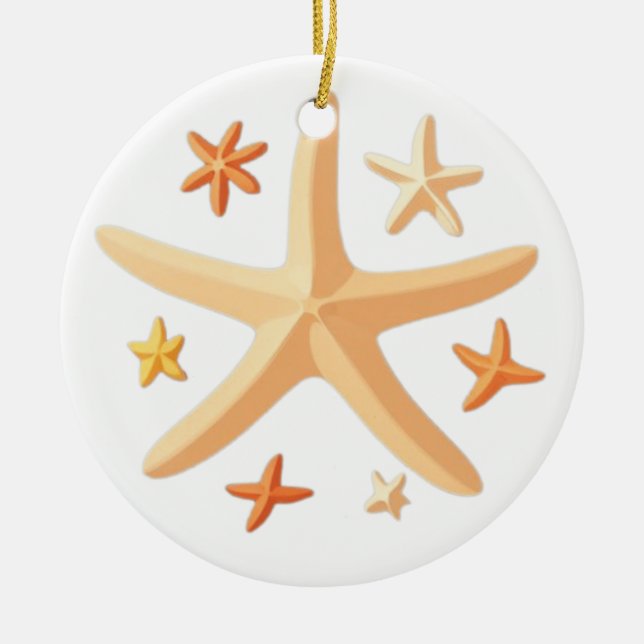 Sjöstjärnor och de små julgransprydnad keramik (Framsidan)