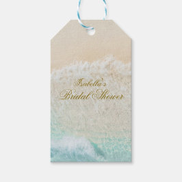 Sjöstjärnor och Skal Tropisk Strand Bröllopsdusch Presentetikett