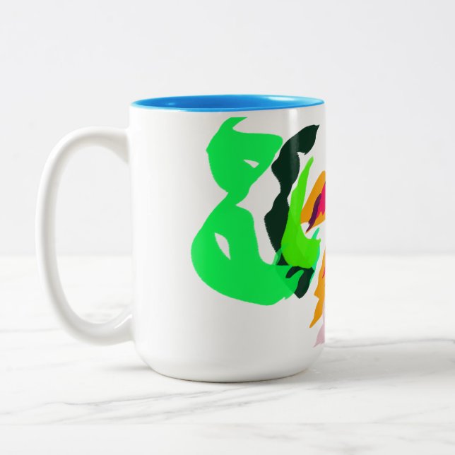 Sjöstjärnor och snigelskal glädje Två-Tonad mugg (Vänster)