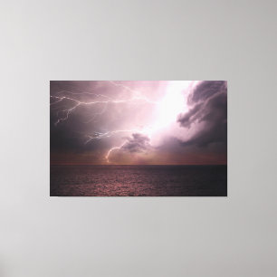 Sjöstorm Blixtvåg Canvastryck