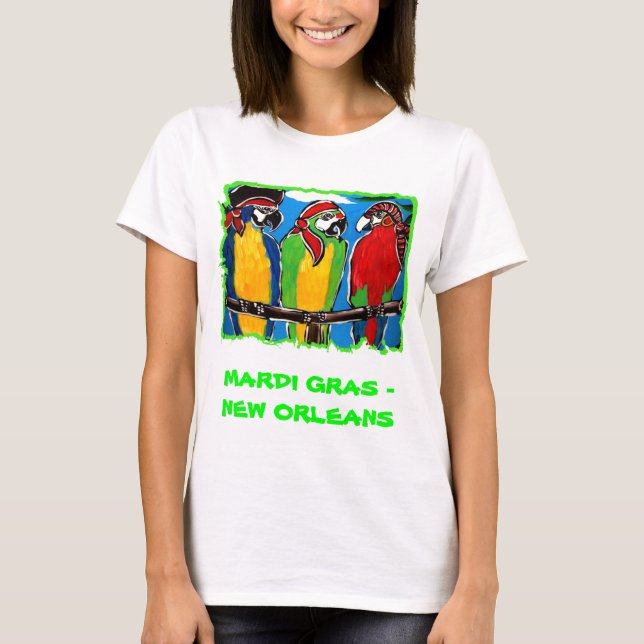 Sjöstrålande papegojor tee shirt (Framsida)