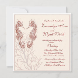 sjöstrand - inbjudan till brunt bröllop