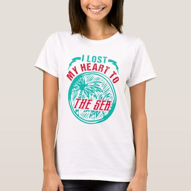 Sjöstrand Sommaren älskare T Shirt (Framsida)