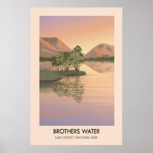 Sjöstranden Brothers Water Lake District Resemålni Poster
