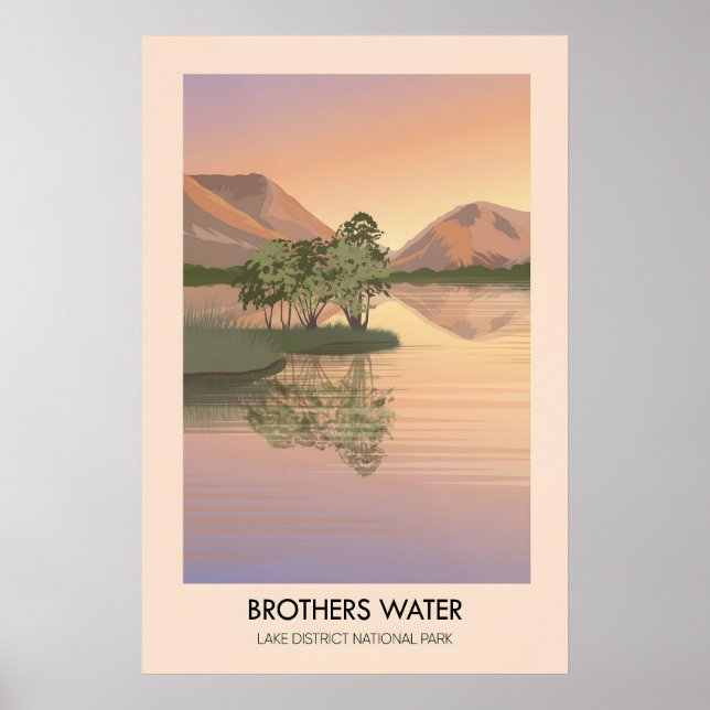 Sjöstranden Brothers Water Lake District Resemålni Poster (Framsidan)
