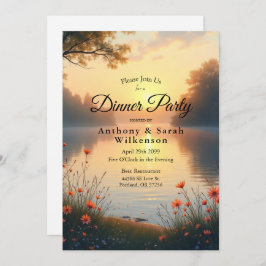 Sjöstranden Skymning Viskar vid vattnet Inbjudningar