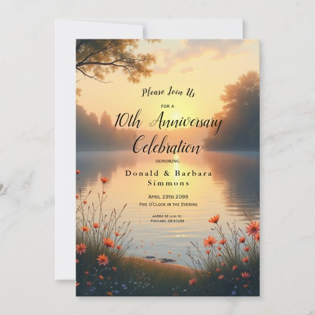 Sjöstranden Skymningens viskningar vid vattnet Inbjudningar (Framsida)