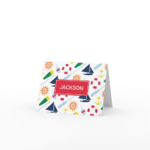 Sjötēma Personlig Tackkort för Barn