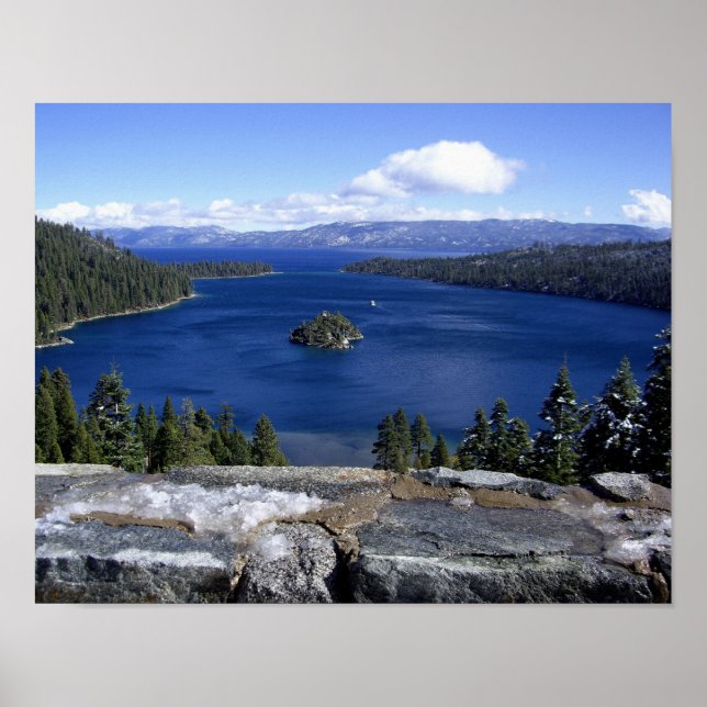 Sjötryck av Emerald Bay vid Lake Tahoe Poster (Framsidan)