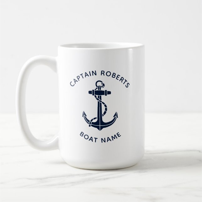 Sjötunga båtankare kapten och besättning Anpassad Kaffemugg (Vänster)
