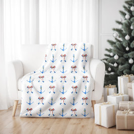 Sjötunga båtanker och livring jul fleecefilt