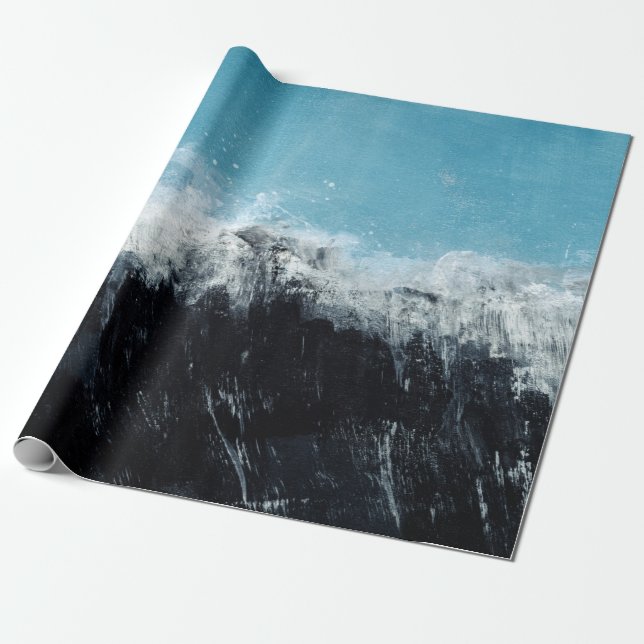 Sjövåg. Handmålad illustration Presentpapper (Utrullad)