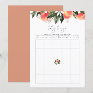 SJÖVANNAH Peach Baby Shower Bingo-spelinbjudan Inbjudningar