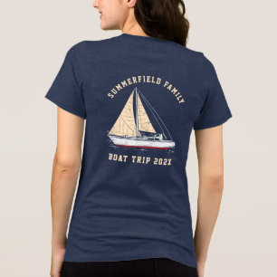 Sjövett Familj Båttur Anpassad T Shirt